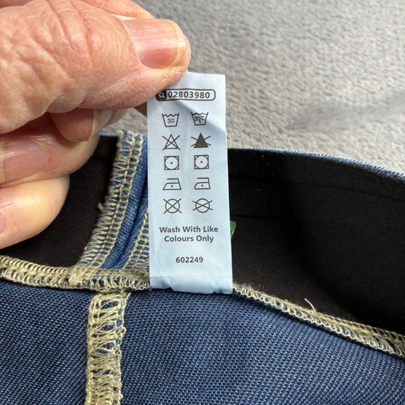 Halara Petite Size Medium Wide Leg Denim Look Stretch Pants Comfy Pull on - Picture 9 of 14